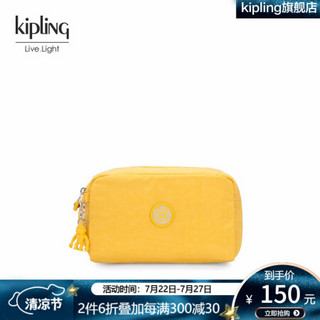 kipling女包迷你轻便帆布包2020新款时尚潮流化妆包手拿包|GLEAM 活力黄