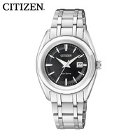 CITIZEN 西铁城 日本官方正品防水复古防水夜光情侣表光动能手表女表FE1060