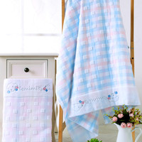 金号纯棉毛巾被/毛巾毯 双层纱布无捻卡通绣花柔软舒适礼盒装