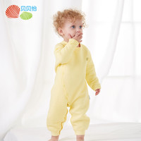 贝贝怡新生儿婴儿衣服春秋加厚保暖连体衣纯棉哈衣宝宝侧开爬服