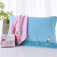 金号/米菲 纯棉米菲绣花枕巾 提缎绣花 卡通可爱 优雅波点