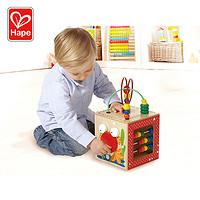 Hape木质儿童益智玩具 Q游戏架 宝宝早教智力2岁以上创意串珠礼