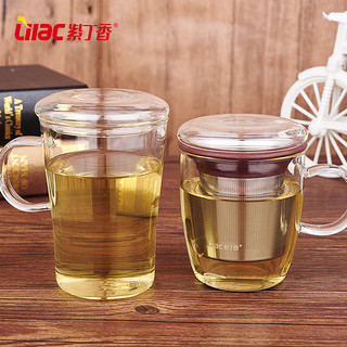 耐高温泡茶杯茶水分离带盖水杯过滤透明玻璃茶杯家用喝茶杯子便携