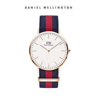 Daniel Wellington DanielWellington丹尼尔惠灵顿 dw手表男 40mm织纹玫瑰金石英男表