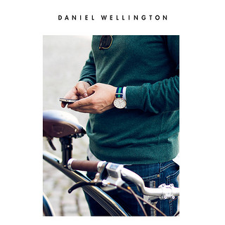 Daniel Wellington DanielWellington丹尼尔惠灵顿 dw手表男 40mm织纹玫瑰金石英男表