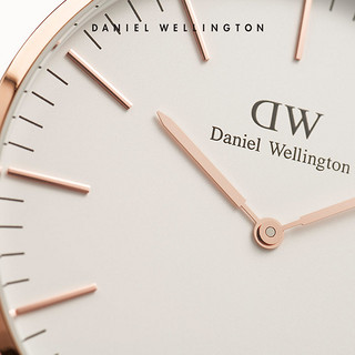 Daniel Wellington DanielWellington丹尼尔惠灵顿 dw手表男 40mm织纹玫瑰金石英男表