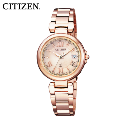 CITIZEN 日本官方正品玫瑰金潮流光动能电波明星同款女表EC1032