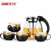 紫丁香耐热玻璃茶壶过滤花茶壶茶杯套装红茶壶大号养生冲茶泡茶壶
