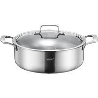 Momscook 慕厨 304不锈钢火锅盆家用鸳鸯锅电磁炉通用汤锅两用4-6 5-8人