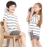男童睡衣夏纯棉小孩红豆女童宝宝短袖童装薄款亲子儿童家居服套装