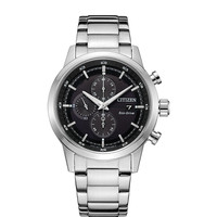 CITIZEN 西铁城 日本官方正品防水运动休闲钢带计时光动能男表CA0610