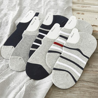 梦娜袜子男士短袜春秋短筒棉袜浅口隐形船袜低帮防滑运动冬季薄款