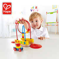 Hape火车轨道配件彩虹绕珠3岁+儿童益智玩具宝宝幼儿木质模型套装