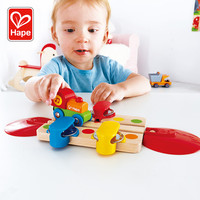Hape火车轨道配件早旋律响铃3岁+儿童益智玩具宝宝木质模型套装