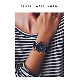 Daniel Wellington DanielWellington  dw手表情侣表黑色男女皮带腕表 官方正品