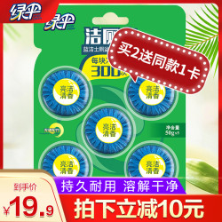 绿伞 蓝泡泡50g*5块耐用洁厕厕所除味洁厕灵蓝洁士除垢马桶清洁