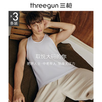 THREEGUN 三枪 背心男内穿纯棉运动宽松汗衫打底全棉老头衫男士背心[3件装]