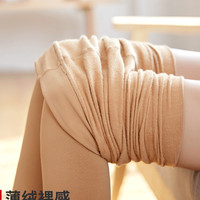 梦娜连裤袜女秋冬加绒中厚丝袜防勾丝光腿肉色天鹅绒薄款打底袜子