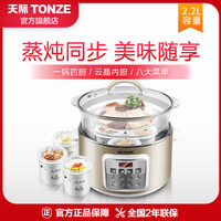 不锈钢蒸炖煲 天际电炖盅全自动家用2.2L宜3-5人煲汤炖煮粥隔水炖