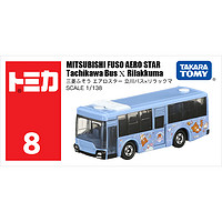 日本TOMY多美合金小汽车模型玩具8号三菱轻松熊公交BUS巴士879817