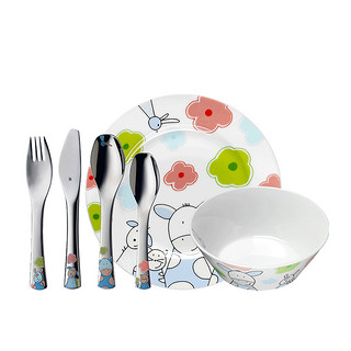 德国WMF福腾宝儿童西餐餐具6件套装 不锈钢刀叉勺子宝宝辅食盘子