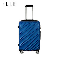 【惠】ELLE新品90024万向轮斜纹时尚拉杆箱24寸ABS旅行箱
