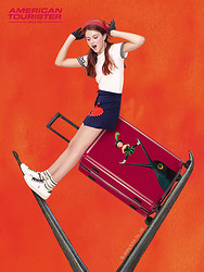 AMERICAN TOURISTER 美旅 X几米IP跨界卡通行李箱20寸时尚可登机箱小万向轮拉杆箱女TH9