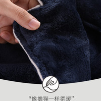 珊瑚绒睡衣男士开衫套装可外穿加厚秋季红豆法兰绒休闲家居服男冬