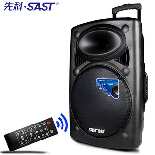 15寸先科广场舞音响户外拉杆音箱便携式移动K歌蓝牙无线话筒重低音大功率播放器充电直播唱歌家用室外可插U盘