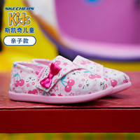 Skechers斯凯奇魔术贴小童帆布鞋 女童软底休闲鞋 85295N