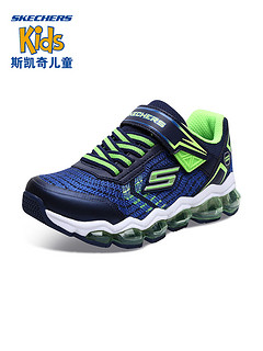 Skechers斯凯奇秋季男童鞋 闪灯气垫魔术贴运动鞋90595L