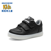 Skechers斯凯奇男童秋冬闪灯双魔术贴小童低帮板鞋90631N