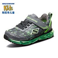 Skechers斯凯奇男童秋冬新款魔术贴大童鞋 轻便缓震运动鞋 97735L