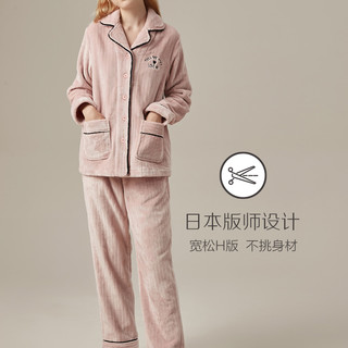 珊瑚绒睡衣女冬红豆秋冬韩版情侣套装加厚加绒大码法兰绒家居服男