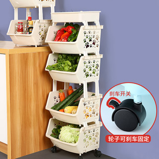 厨房置物架落地式多层分层支架带轮储菜架筐放蔬菜篮子玩具收纳架