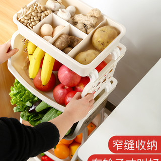 厨房置物架落地式多层分层支架带轮储菜架筐放蔬菜篮子玩具收纳架