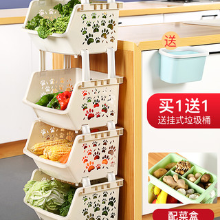 厨房置物架落地式多层分层支架带轮储菜架筐放蔬菜篮子玩具收纳架