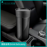 优道保温杯男士高档泡茶杯创意商务车载杯便携咖啡杯黑色简约水杯