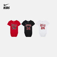 Nike耐克官方芝加哥公牛队NBA 3-PACK 婴童连体衣套装新款CV8103