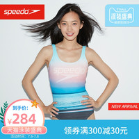 Speedo/速比涛  女子夏日地中海复古连体泳衣女修身抗氯显瘦