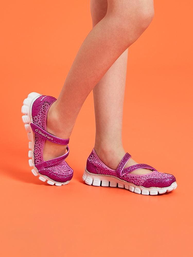 skechers斯凯奇女童春夏透气轻便休闲鞋儿童玛丽珍公主凉鞋81221l