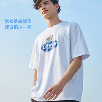 班尼路2020夏季新款短袖t恤男潮流印花纯棉宽松情侣款打底衫夏装
