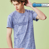 佐丹奴运动服短袖T恤男COOLMAX酷爽印花圆领运动休闲衫男01029207
