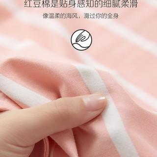 睡裙女夏季纯棉长款红豆可爱大码全棉家居服春秋短袖薄款女士睡衣