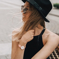 Daniel Wellington dw手表女正品 丹尼尔惠灵顿女表新款 28mm樱花粉色简约时尚石英表