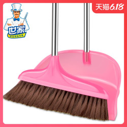 世家 炫色除尘鬃毛扫把簸箕套装家用扫帚畚斗时尚组合畚箕笤帚扫地