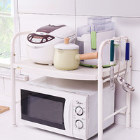 宝优妮厨房桌面置物架微波炉架子台面收纳架家用整理架储物架卧室 【掌柜推荐】多功能小推车1514-1 3层