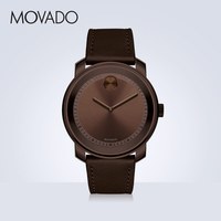 Movado/摩凡陀BOLD系列瑞士石英皮带手表男表 深棕皮革(42.5mm)-3600377