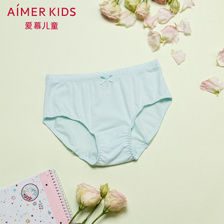 爱慕儿童内裤3岁+女童女孩三角裤棉纯色多色短裤夏季内裤AK122M82 米白色 120cm(120)