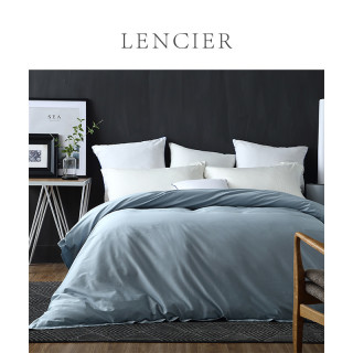 LENCIER兰叙 睡起来很舒服北欧风全棉纯棉被套单件被罩1.5m1.8m 200X230cm被套(适用1.5米床) 灰湖蓝